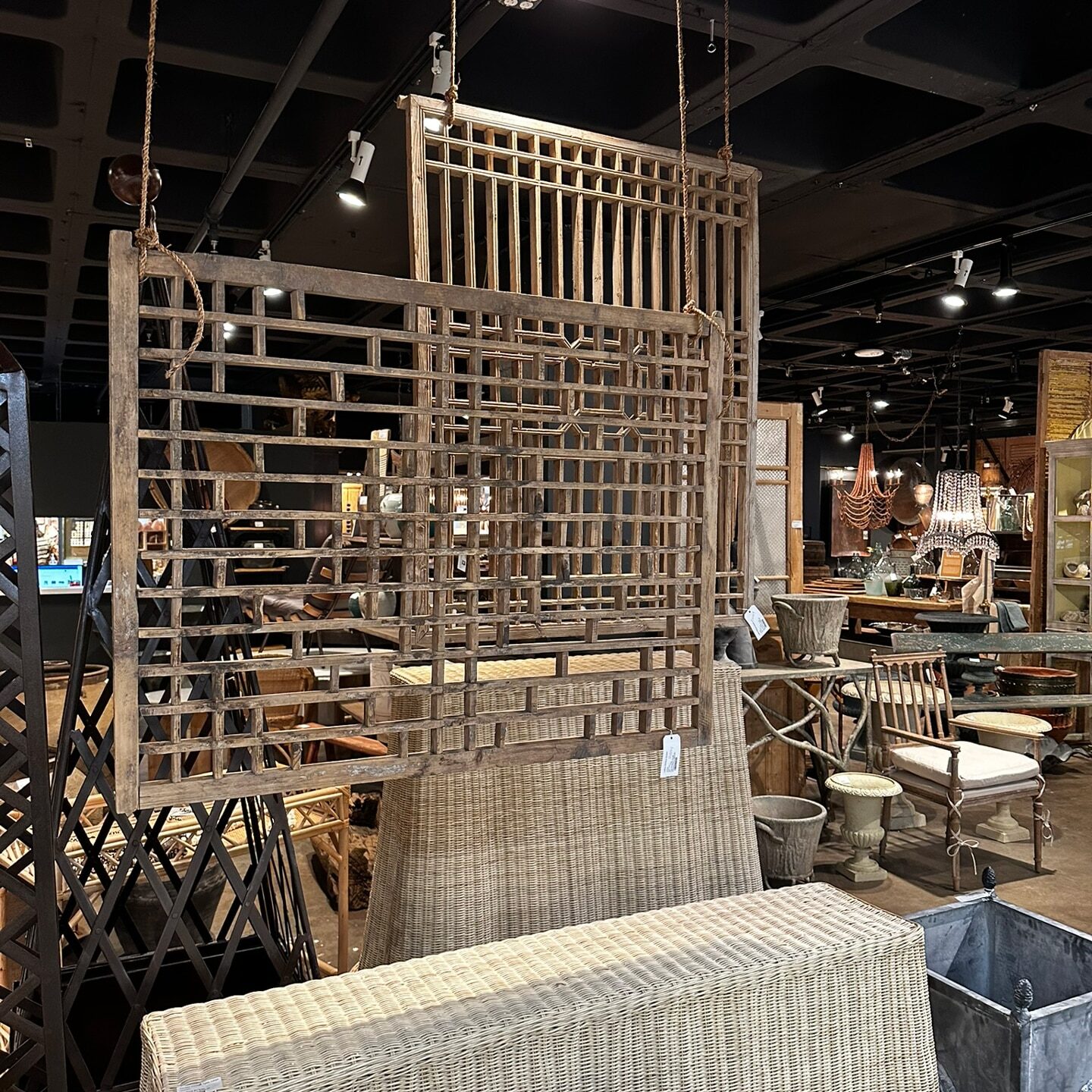 Rustic indoor decor on display in showroom
