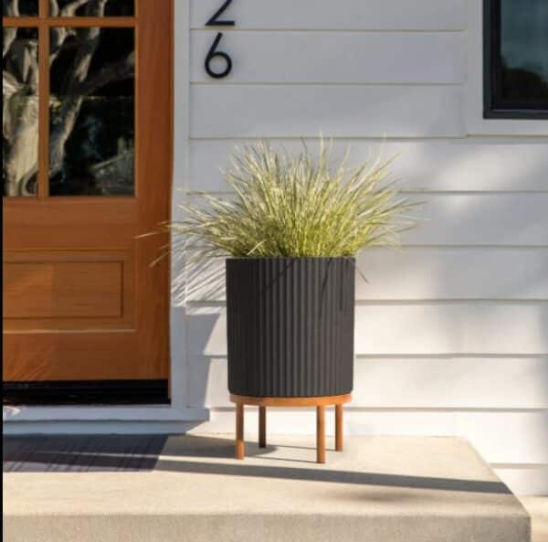Veradek, Demi Planter w/Stand, 16", Black - Image 2