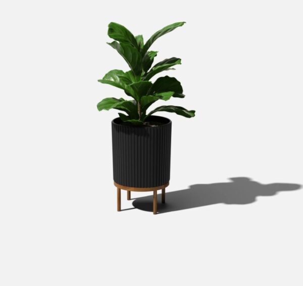 Veradek, Demi Planter w/Stand, 16", Black - Image 4