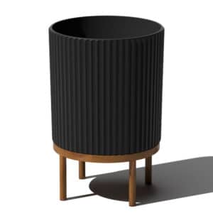 Veradek, Demi Planter w/Stand, 16", Black