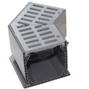 Channel Drain Mini Channel Fab.45 Deg w/Gray Grate