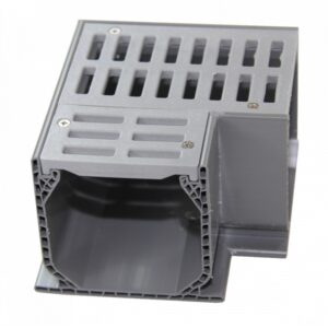 Channel Drain Mini Channel Fab.90 Deg w/Gray Grate