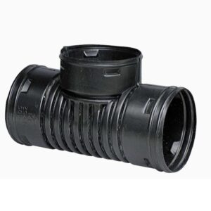 Fitting Black Corrugated 4" T connector