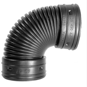 Fitting Black Corrugated 6" Elbow 90 Degree Blind