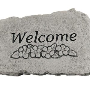 Welcome Flowers Stone, 10"