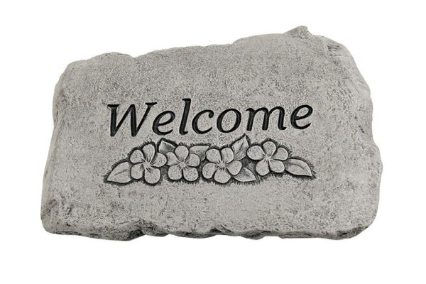 Welcome Flowers Stone, 10"
