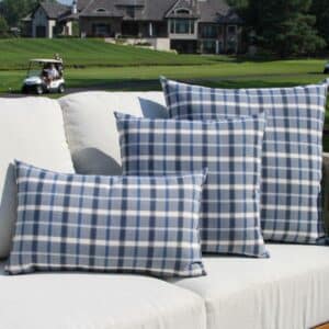 Outdoor Interiors, Arctic Plaid Pillow