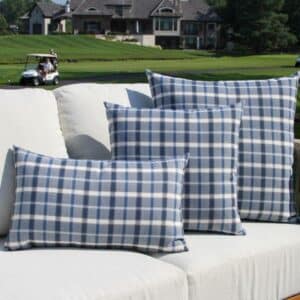 Outdoor Interiors, 20"x20" Arctic Plaid Pillow
