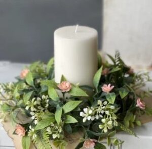 Blanche Bloom Candle Ring, Pink