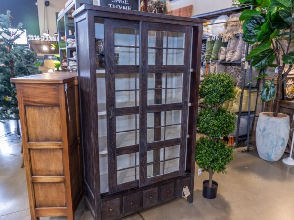 Dina Glass Pane with Sliding Door - Dark Ash - Image 2