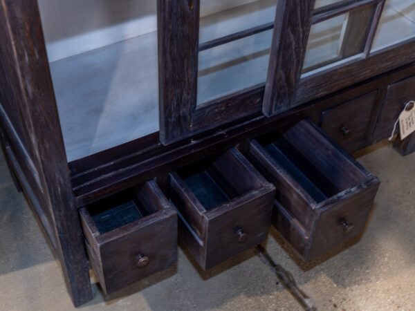 Dina Glass Pane with Sliding Door - Dark Ash - Image 4