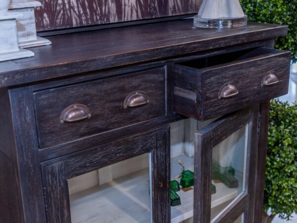 Juqui Display Cabinet With 2 Doors - Dark Ash - Image 3