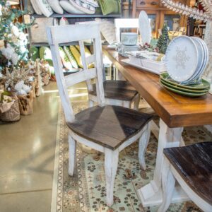 Taverna Side Chair - Aged White w/Dark Ash Seat