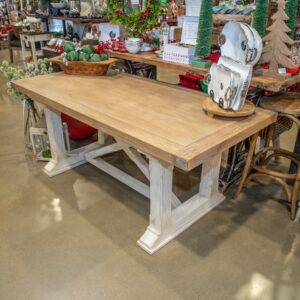 Taverna Dining Table - Oatmeal Top/White Base