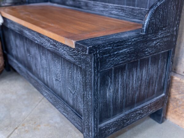125 Margin St Hall Stand - Aged Black/Honey Seat - Image 5
