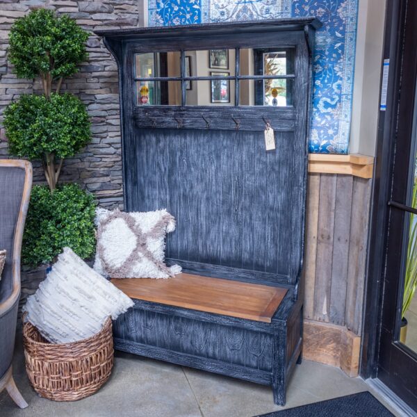 125 Margin St Hall Stand - Aged Black/Honey Seat