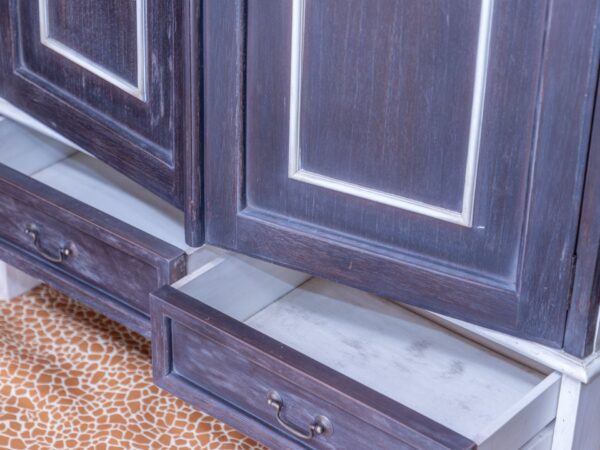Short Tv Armoire - Dark Ash w/Aged White - Image 4