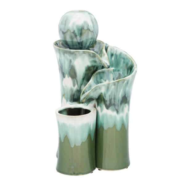 Grn Ombre Ceramic Fountain 16"