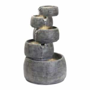 Gray 5-Bowl Resin Fountain