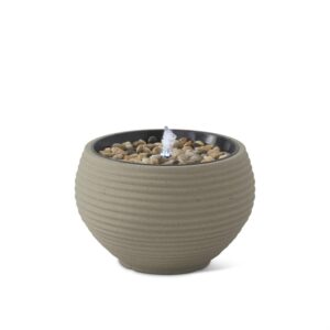 Rnd Gray Lit Fountain w/Rocks