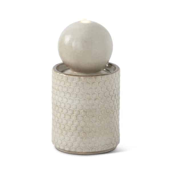 Cream Globe Ceramic Fountain