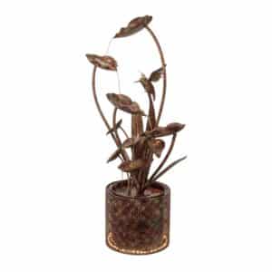 Lotus w/Bird Metal Fountain 42"