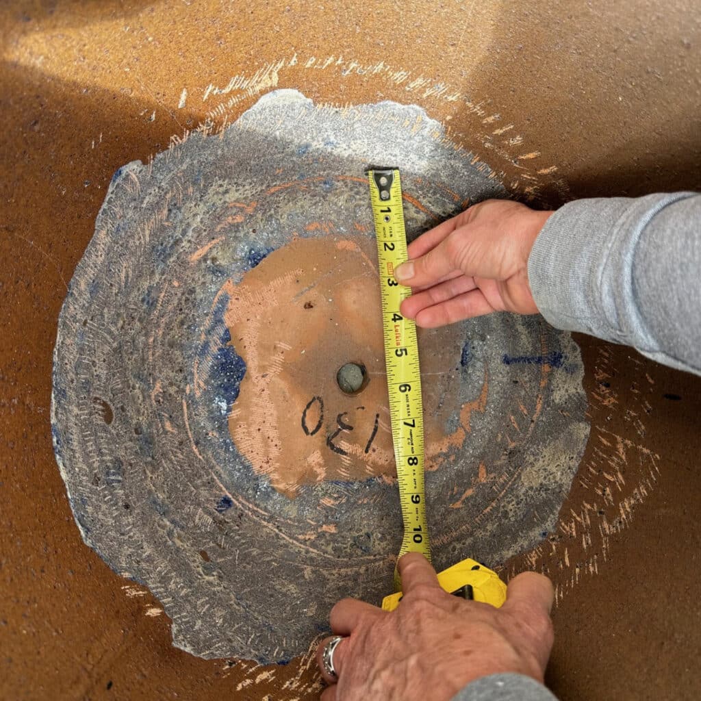 measuring the inside bottom of a container