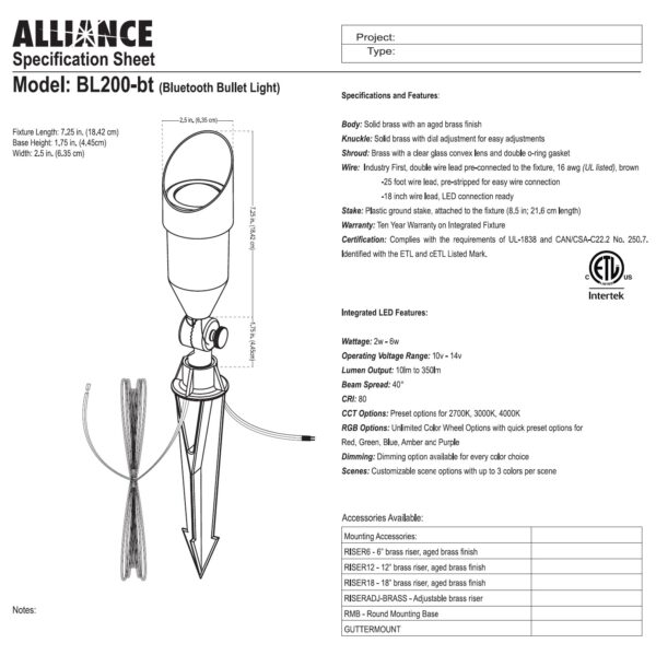 Bullet Light  BL200BT, Alliance - Image 3