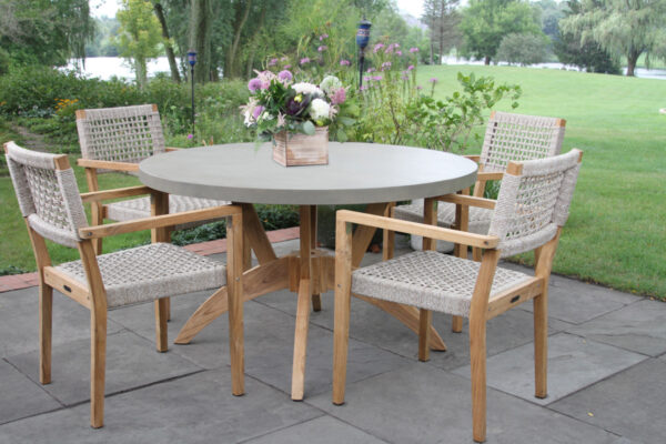 Outdoor Interiors, Vineyard Teak Dining Table Group - Image 4