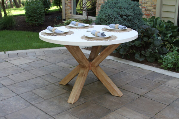 Outdoor Interiors, Ivory Composite Dining Group - Image 4