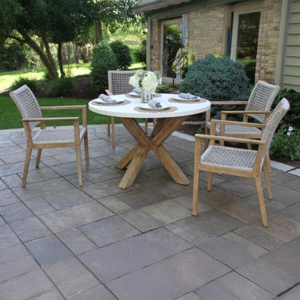 Outdoor Interiors, Ivory Composite Dining Group - Image 3