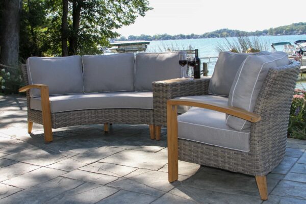 Outdoor Interiors, 3pc Rnd Sofa and End Table - Image 2