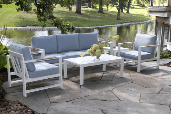 Outdoor Interiors, White Aluminum Seating Group - Image 2