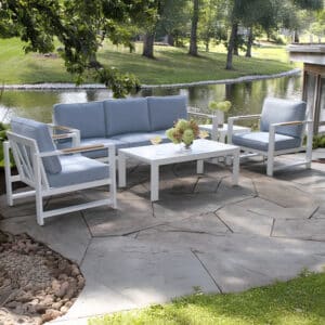 Outdoor Interiors, White Aluminum Seating Group