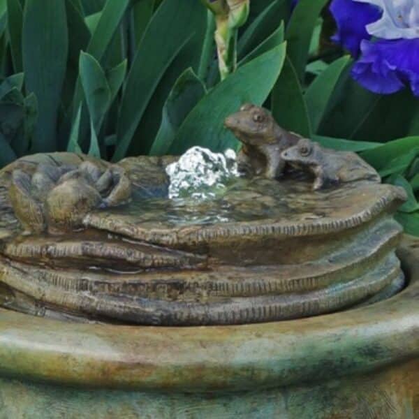 Stonecasters,2pc Tall Frogs Patio Bubbler Fountain - Image 3