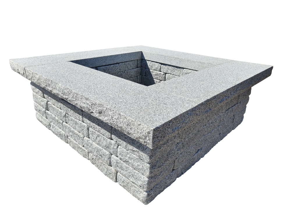 Imported Gray Square Fire Pit Base