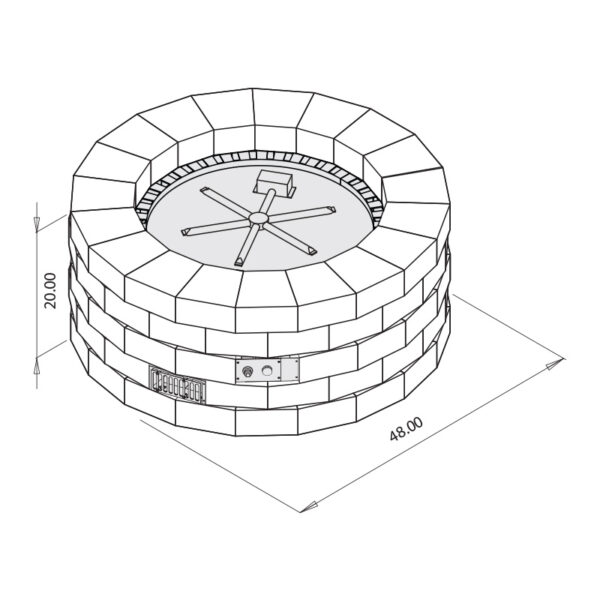 Rochester Gas Fire Pit Round Bluestone - Image 2