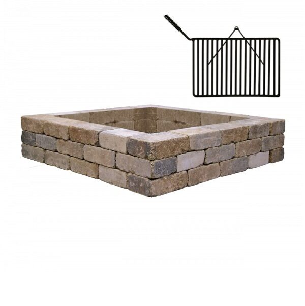 Unilock Fire Pit Square Sierra, With Grill