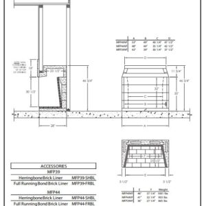 Mason Lite Universal Gas Vent Free Firebox Kit 44"