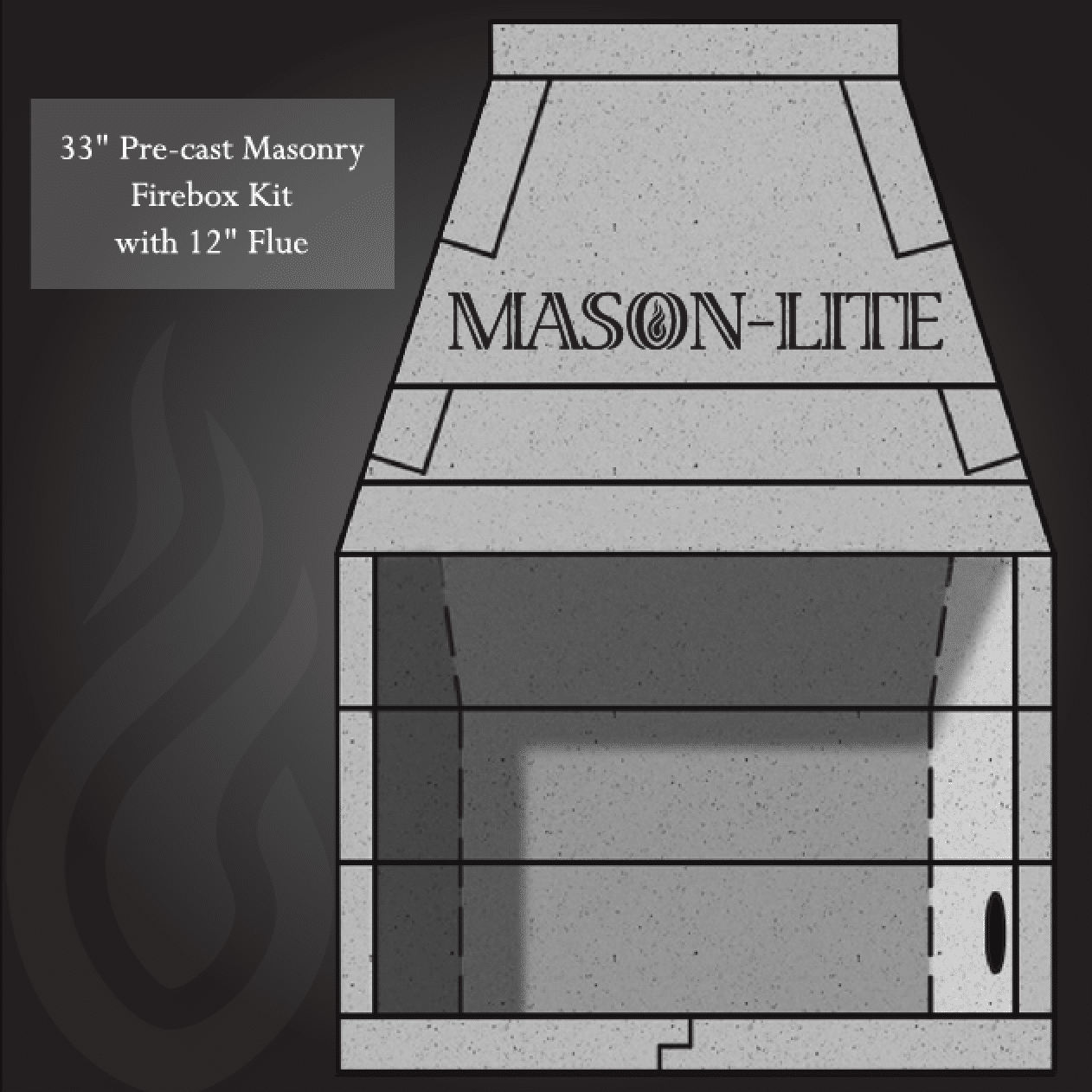 Mason Lite Wood Burning Firebox Kit 33"