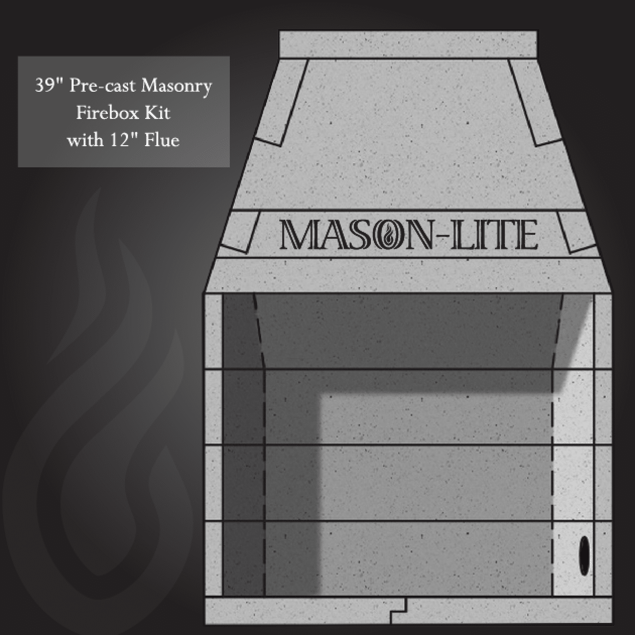 Mason Lite Wood Burning Firebox Kit 39"