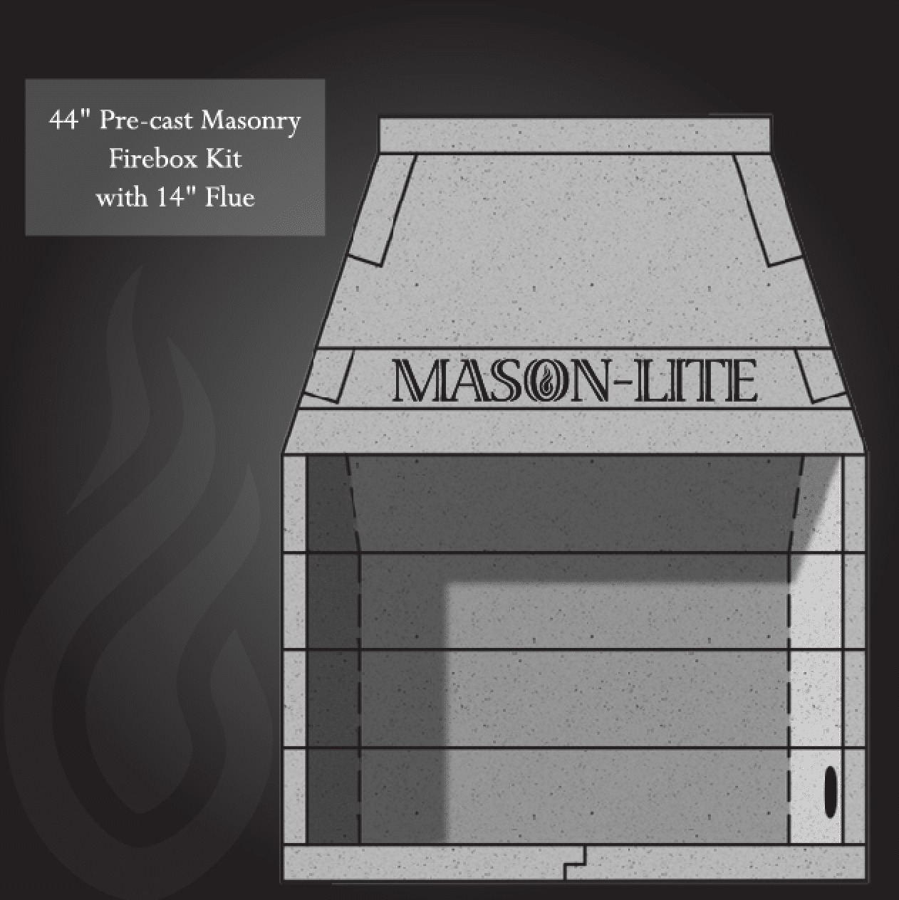 Mason Lite Wood Burning Firebox Kit 44"