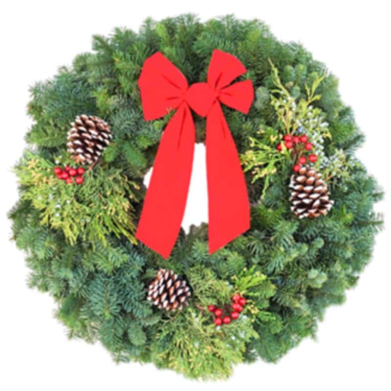 WD-Wreath, Mixed Noble Fir w/ Berries 24"