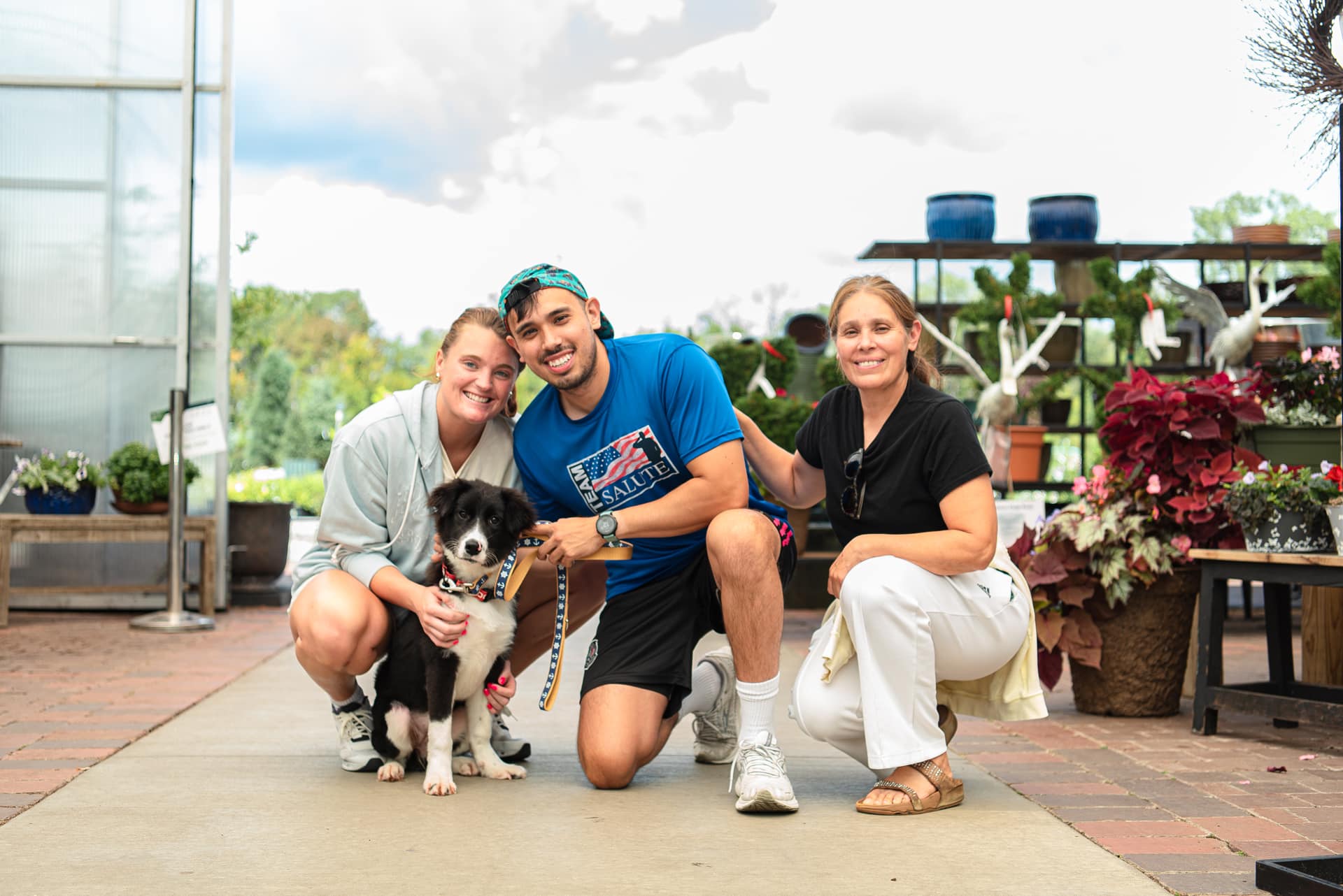 Family adopting a puppy
