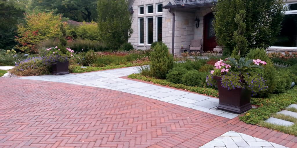 Whitacre Green Tumbled Clay Paver Driveway