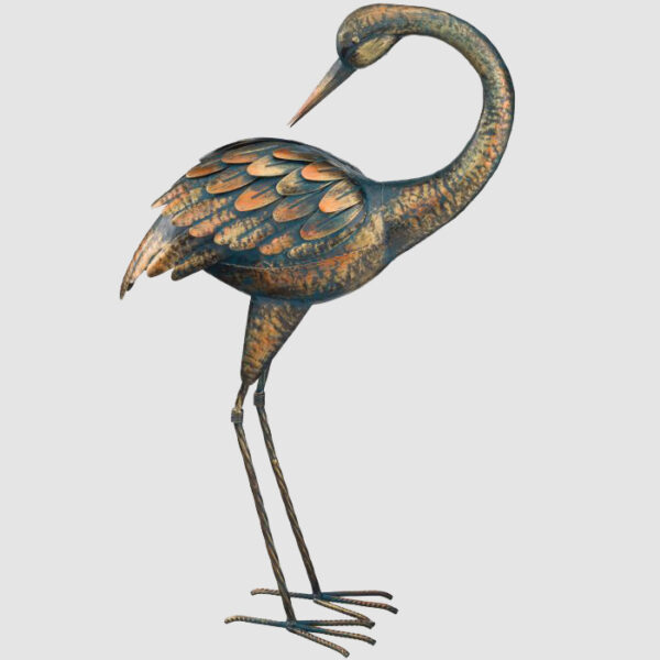Patina Crane, Preening 21.5"