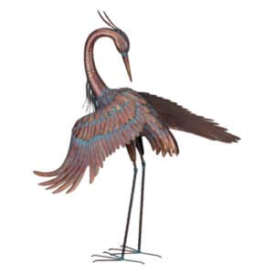 Copper Patina Heron, Wings Down