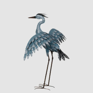 Metallic Blue Heron - Wings Out 26"