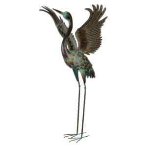 Green Patina Crane - Wing Up 48"