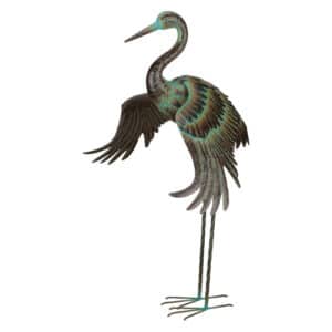 Green Patina Crane - Wing Down 48"